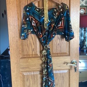 Retro/vintage/disco dress/belt/earrings/necklace